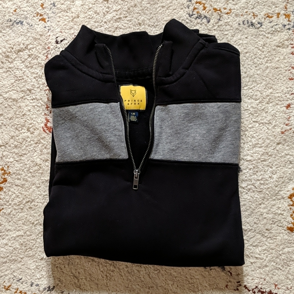Striped half-zip